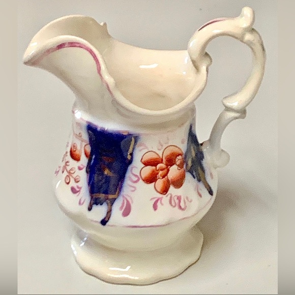 Early 1800s Antique Gaudy Welsh Unrecorded Pink Lustre Jug Handled Pitcher - Picture 3 of 10